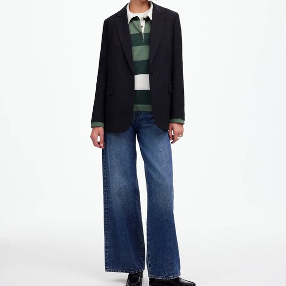 Madewell Hannah Rugby Long-Sleeve Polo Shirt - Picture 2 of 8